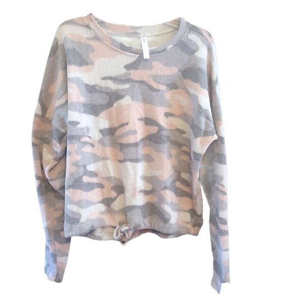 LOVE CHARM DRAWSTRING HEM SWEATSHIRT CAMO XL - Picture 2 of 4